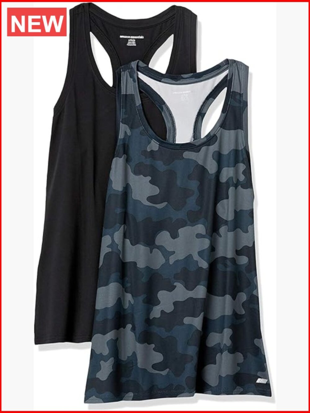 Women's Active Quick Dry Tech Stretch Racerback Scoop Neck Tank Top 2-Pack